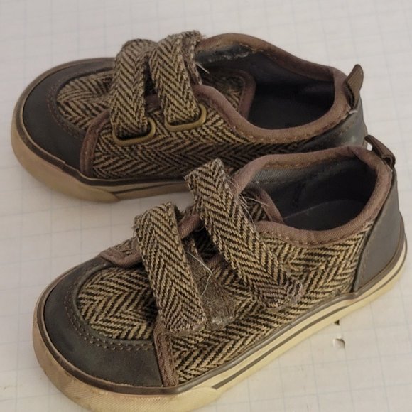 GAP Shoes Baby Gap Toddler Sneaker Brown Shoes Adjust Straps Easy Off On Kids Boy 6 Us 22